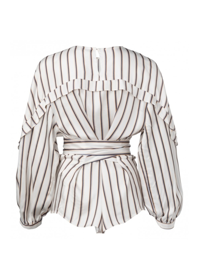 Yaya | Striped Top With Waist Belt