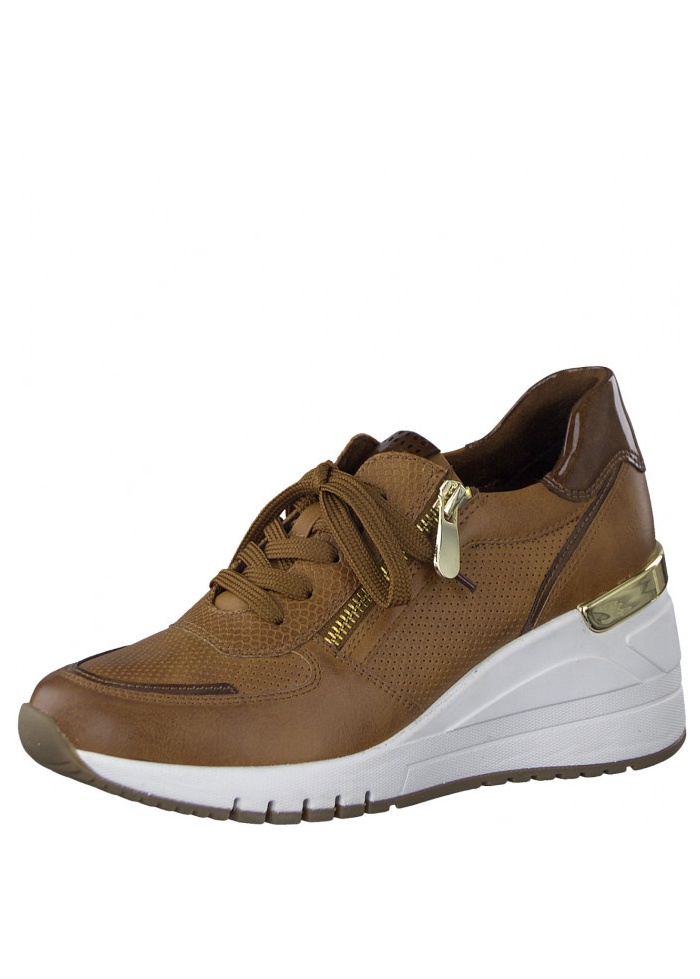 MarcoTozzi | Tan Wedge Trainers