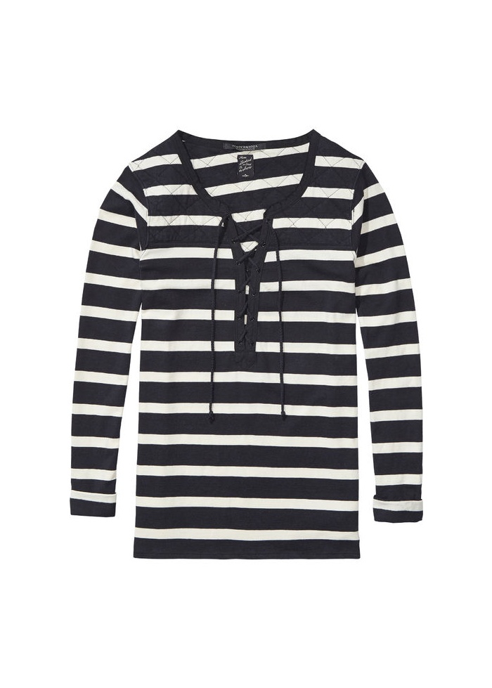 Maison Scotch | Lace Up T-Shirt