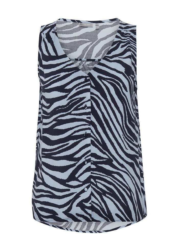 Fransa | Sleeveless Zebra Blouse