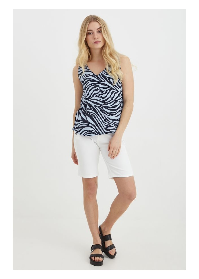 Fransa | Sleeveless Zebra Blouse