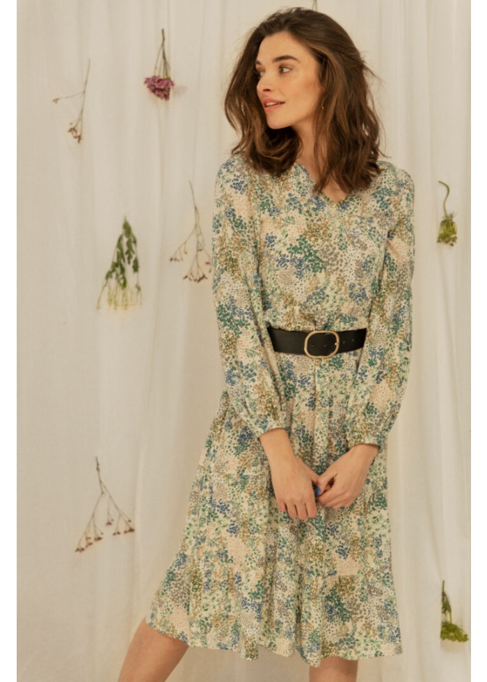 Fransa | Flower Midi Dress
