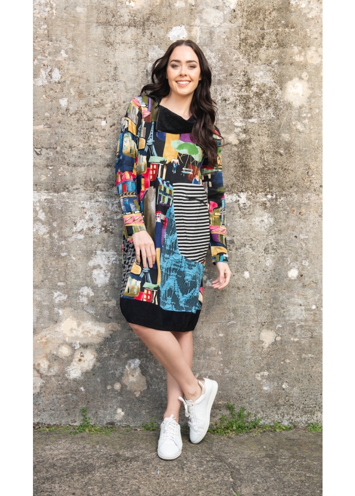 Orientique | Madam Butterfly Asymmetric Patch Dress