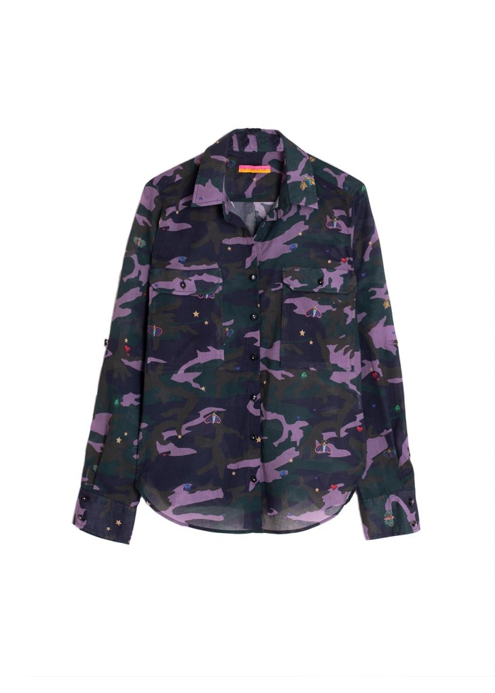 Vilagallo | Gabriella Camouflage  Butterfly Shirt