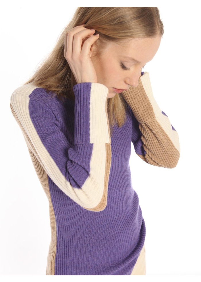 Vilagallo | Anna Lilac Camel Ecru Jumper