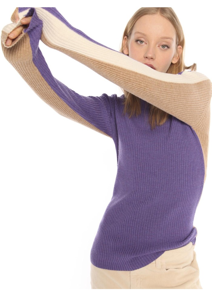 Vilagallo | Anna Lilac Camel Ecru Jumper