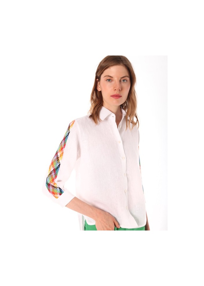 Vilagallo | Sara White Linen Shirt
