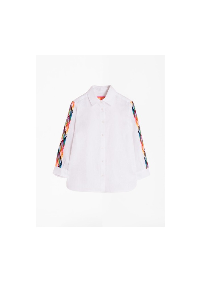 Vilagallo | Sara White Linen Shirt