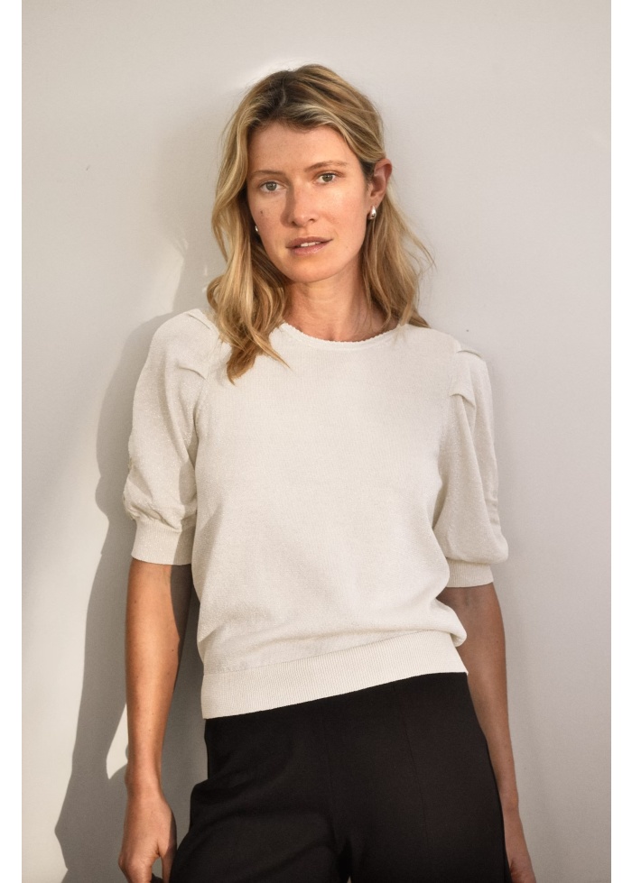 Part Two | Varaia Off White Shimmer Top