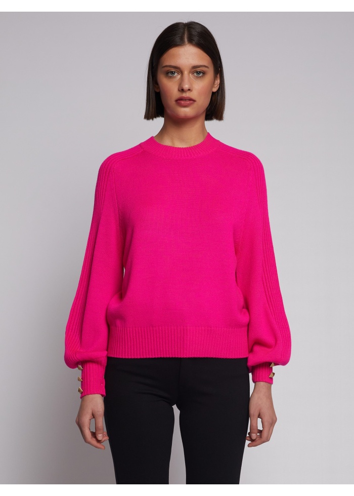 Vilagallo | Button Sleeve Jumper