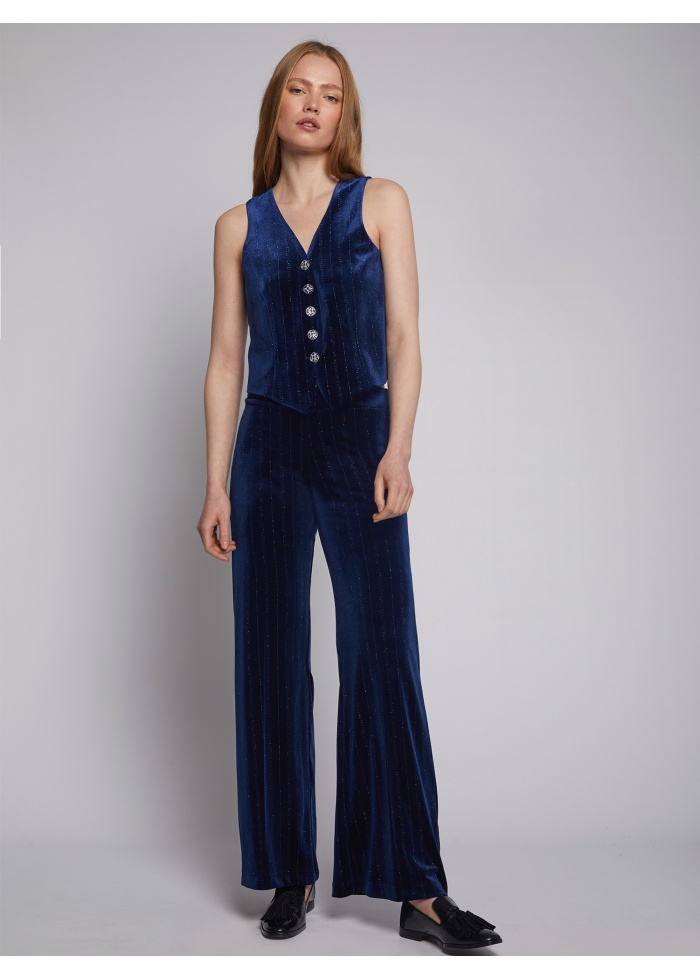 Vilagallo | Venus Glitter Trousers Navy