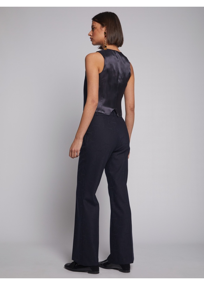 Vilagallo | Veronica Navy Jacquard Trousers
