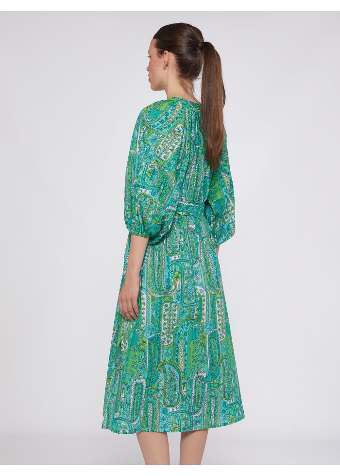 Vilagallo | Balloon Sleeve Midi Dress