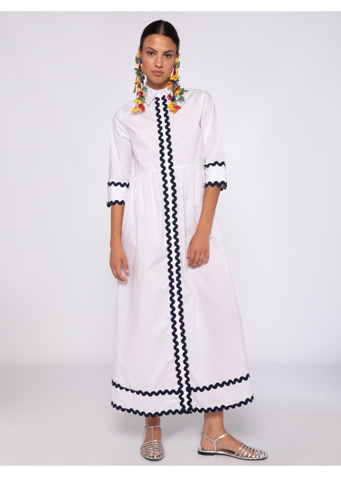 Vilagallo | Natalia White Poplin Dress