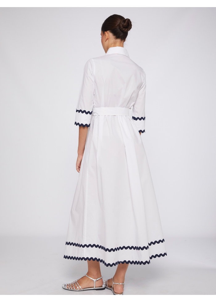 Vilagallo | Natalia White Poplin Dress