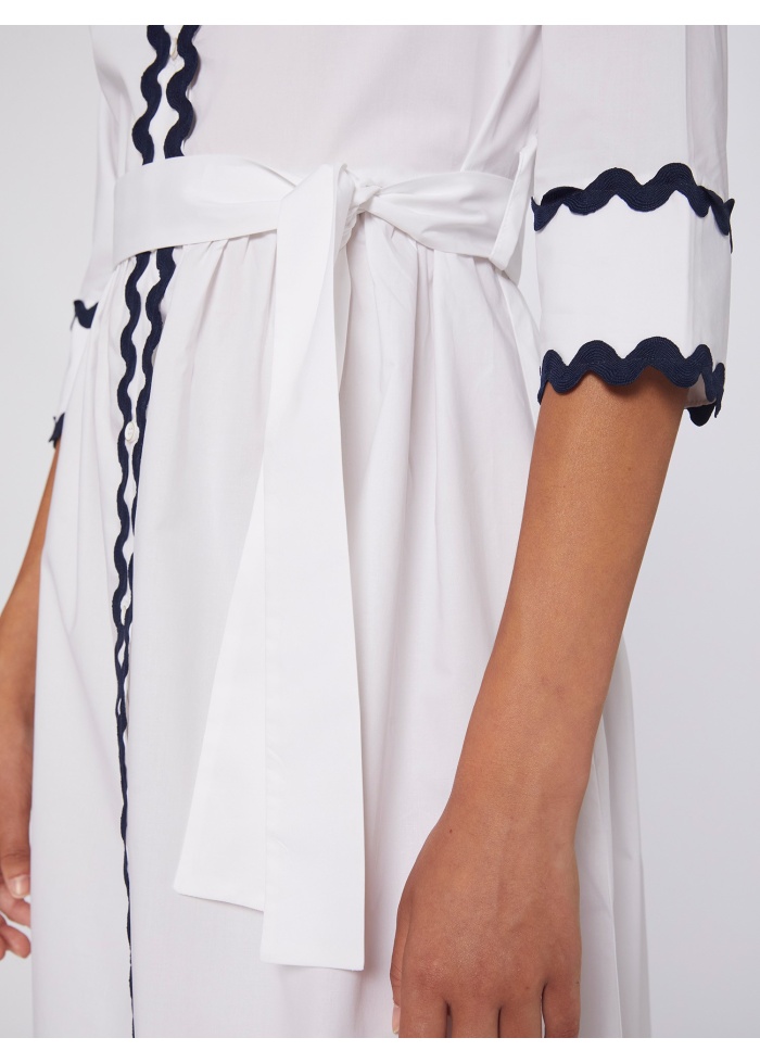 Vilagallo | Natalia White Poplin Dress