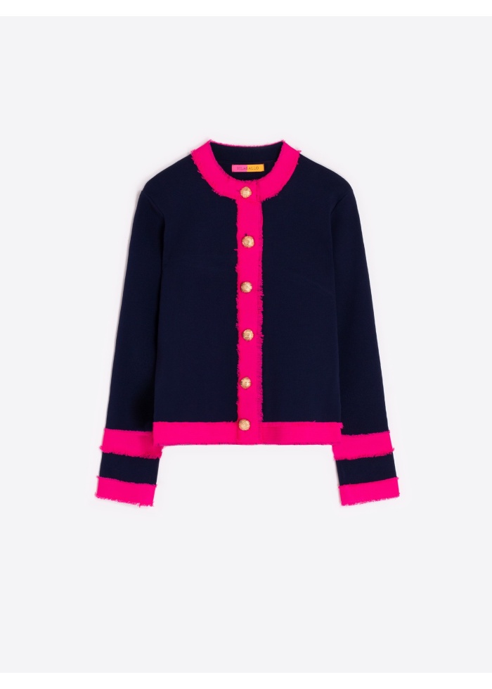 Vilagallo | Knitted Navy Jacket