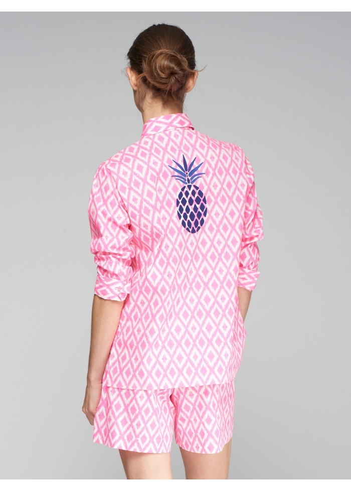 Vilagallo | Poline Embroidered Ikat Shirt