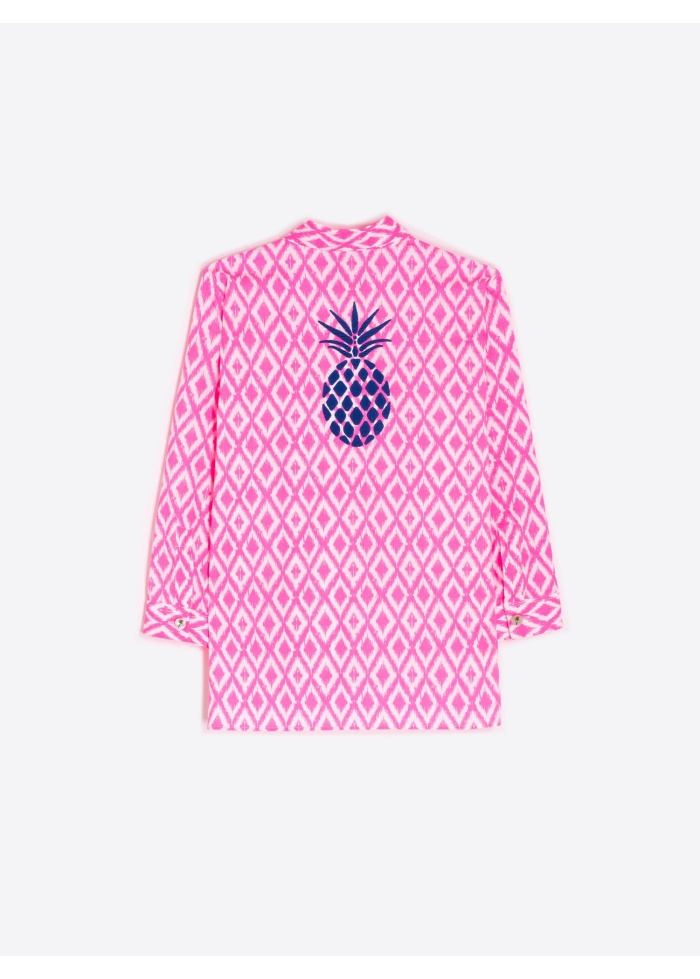 Vilagallo | Poline Embroidered Ikat Shirt
