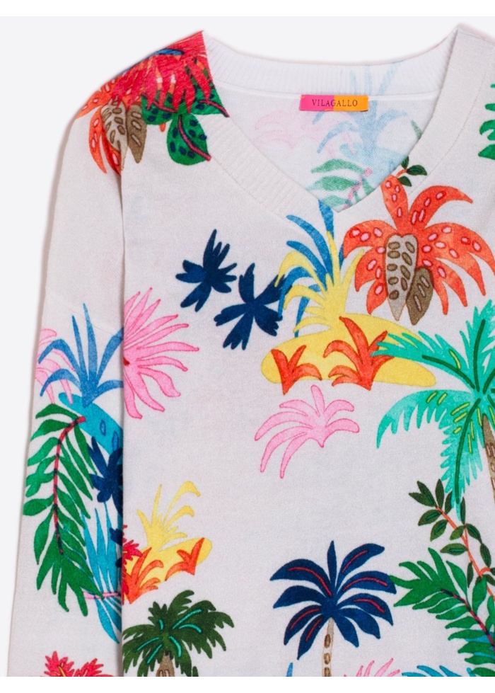 Vilagallo | Estampado Manga Larga Palmera Jumper