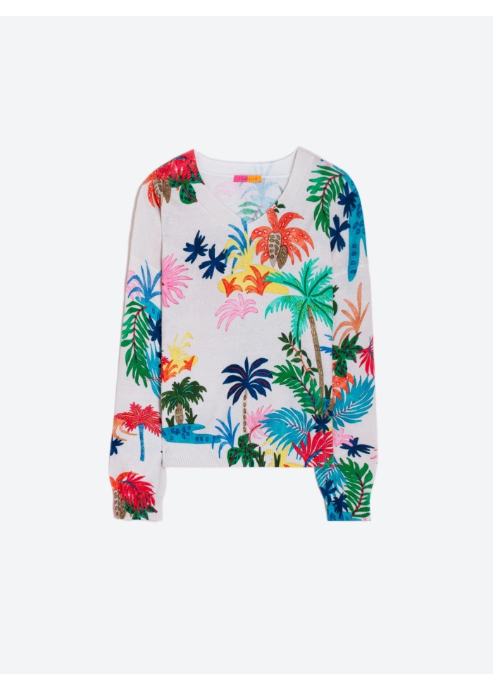 Vilagallo | Estampado Manga Larga Palmera Jumper