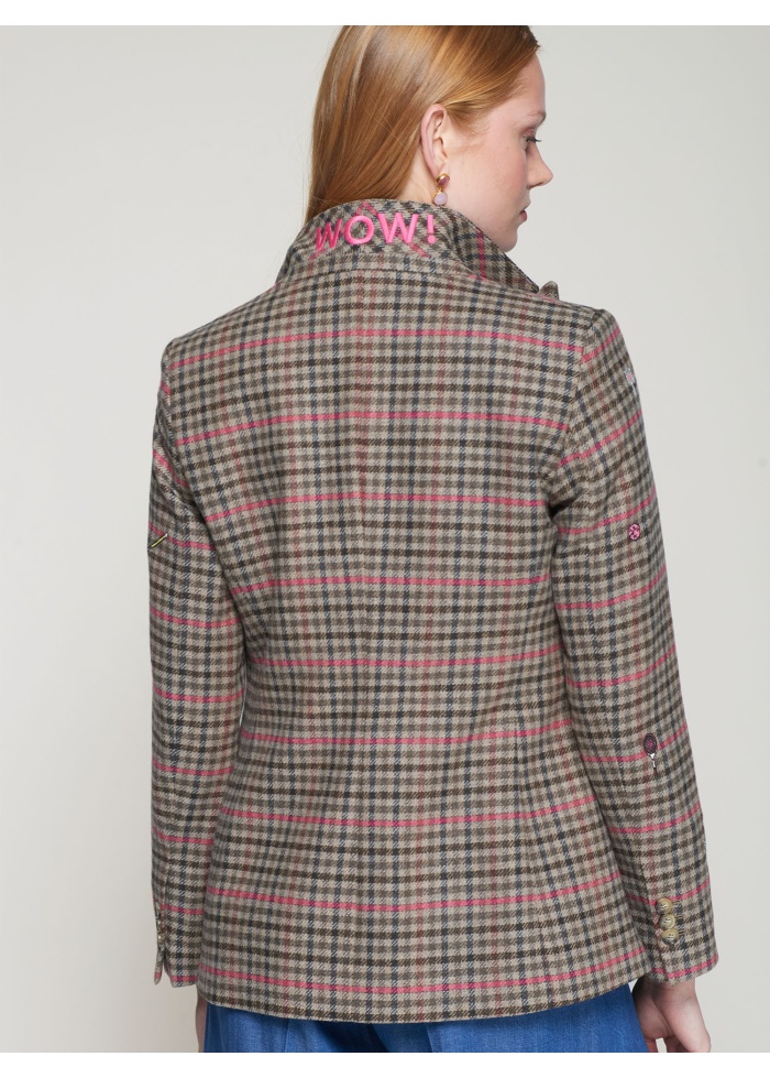 Vilagallo | Houndstooth Jacket With Embroidery