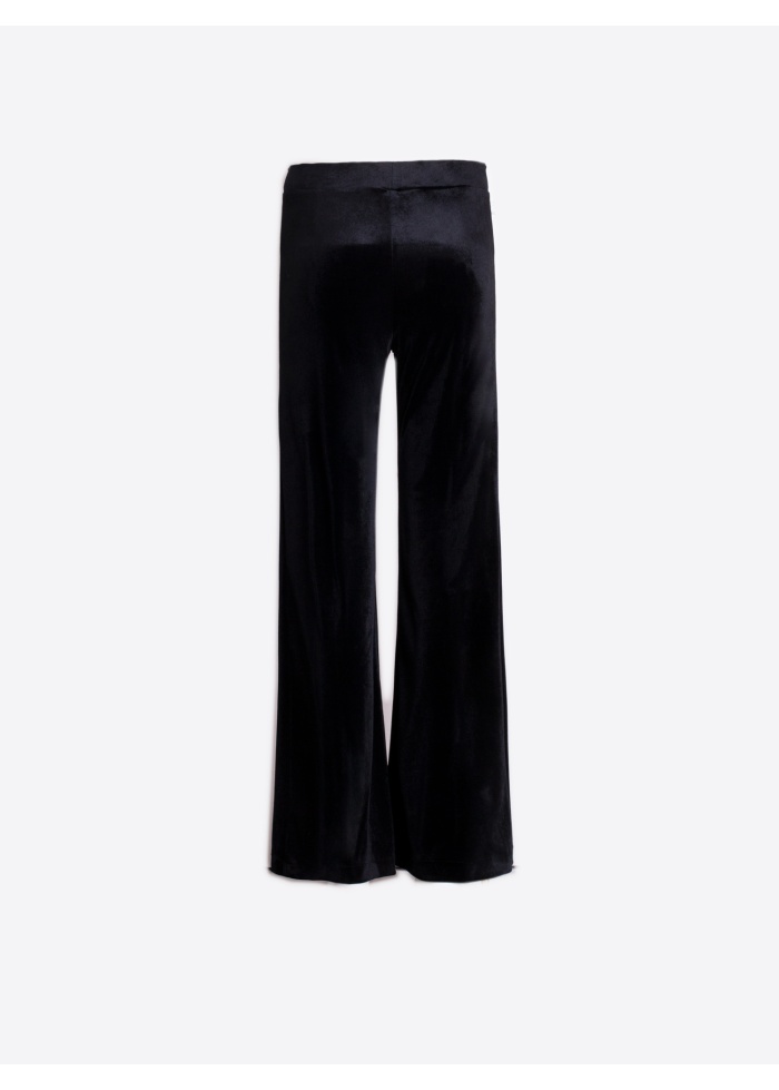 Vilagallo | Velvet Black Flare Trousers