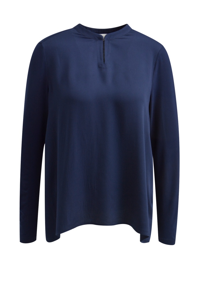Milano | Silky Front Navy Blouse