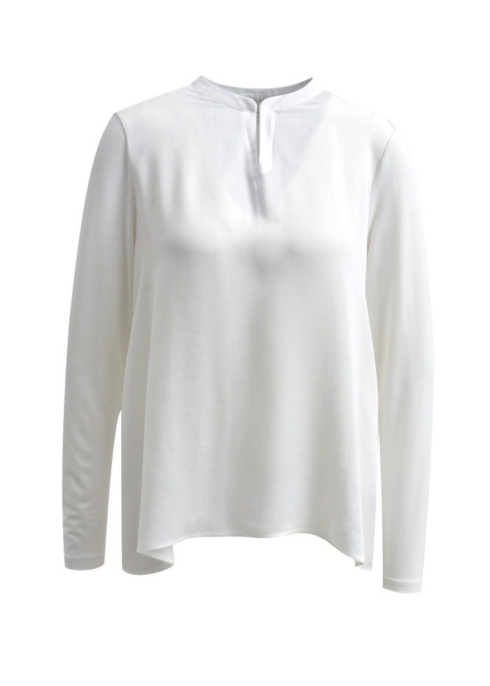 Milano | Silky Front Off White Blouse