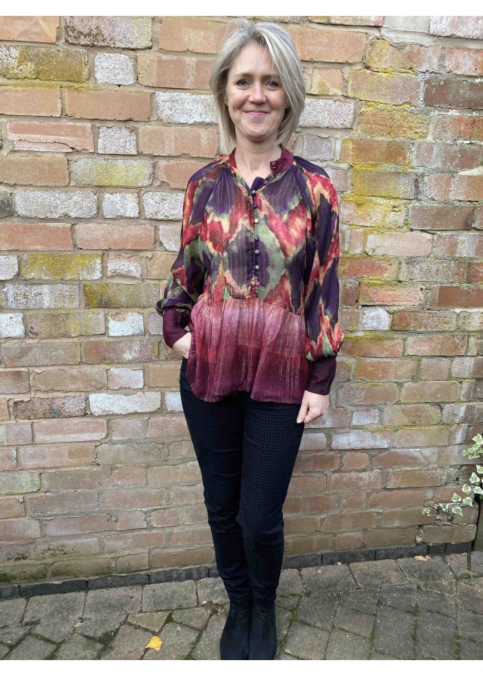 Blank | Plum Fluted Blouse