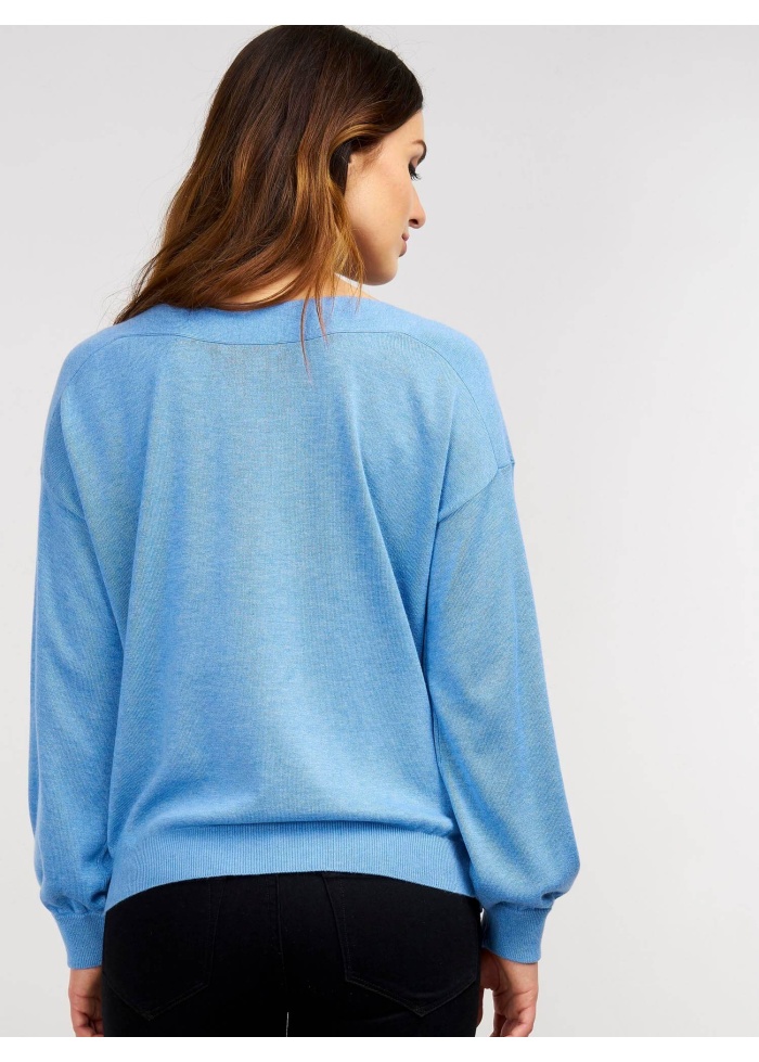 Repeat | Cotton Blend Sweater with Side Buttons