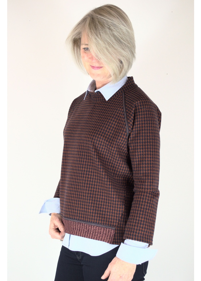 Just White | Boxy Houndstooth Top