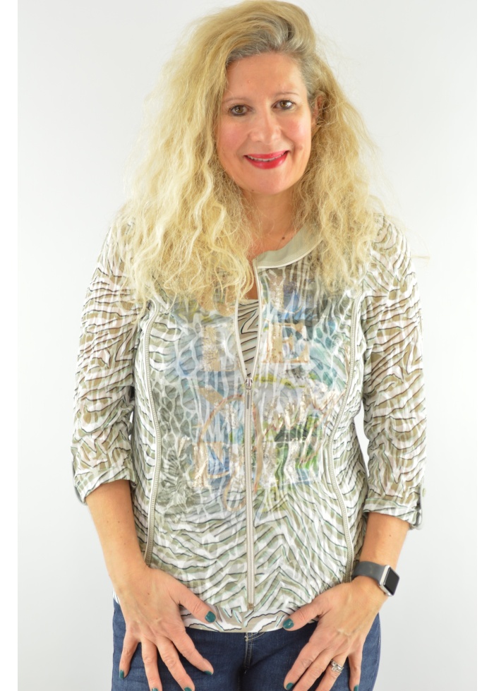 Just White | Zebra Zip Top