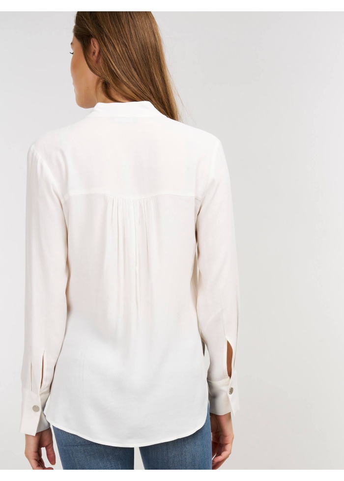 Repeat | Blouse with Double-layered V-Neck