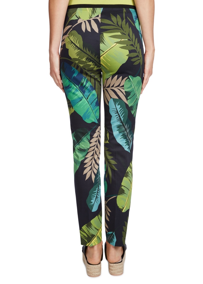 Oui | Leaf Print Trousers