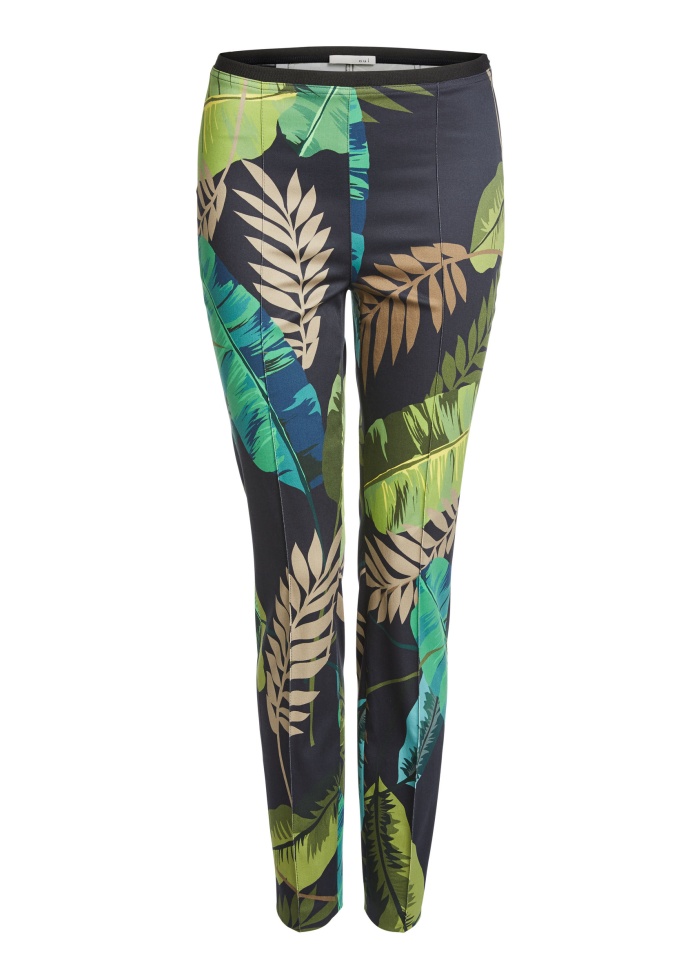 Oui | Leaf Print Trousers