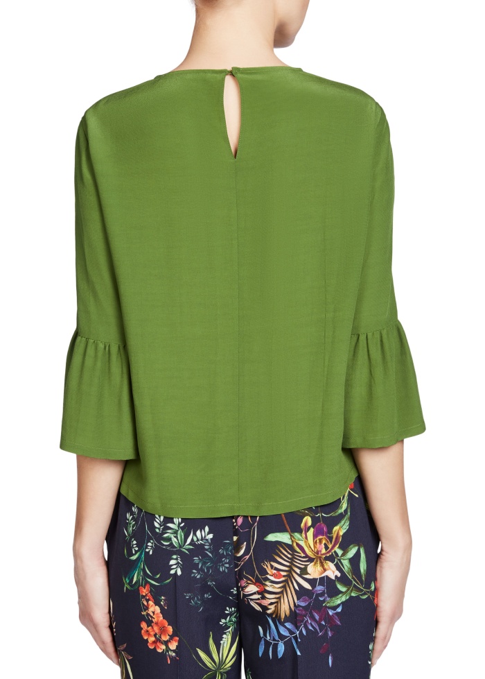 Oui | Fluted Sleeve Blouse