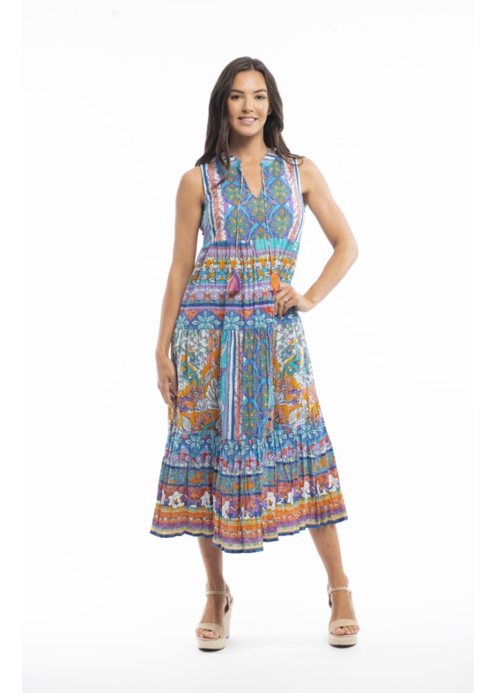 Orientique | St Tropez Midi Crinkle Dress