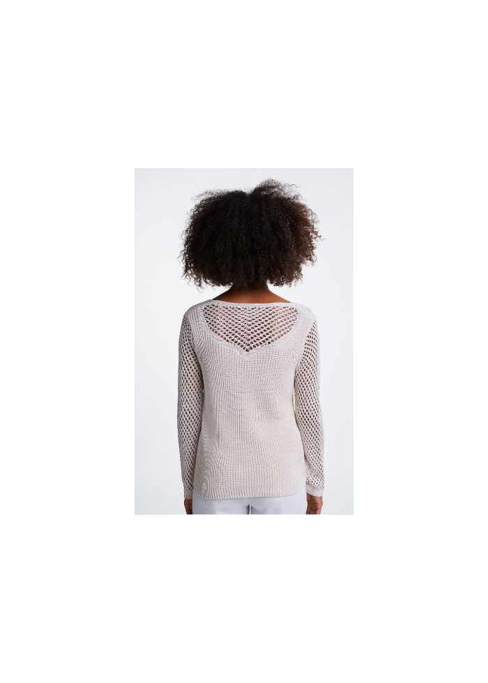 Oui | Crochet V-Neck Jumper