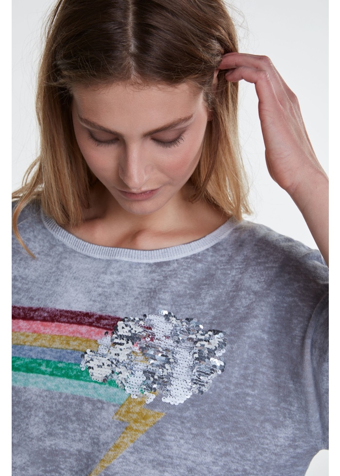 Oui | Vintage rainbow jumper