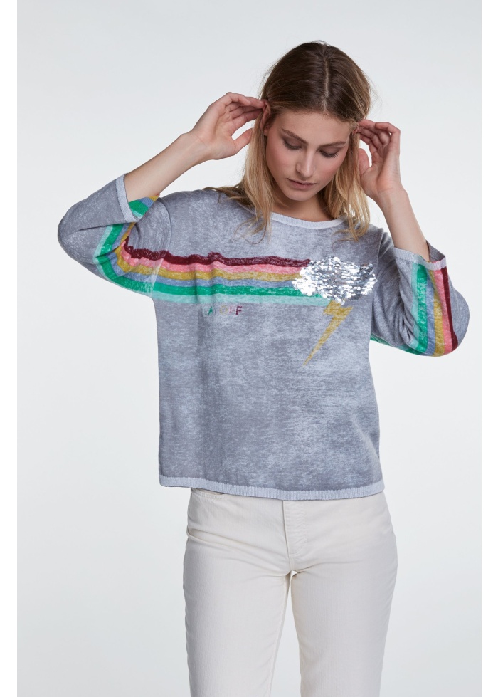 Oui | Vintage rainbow jumper