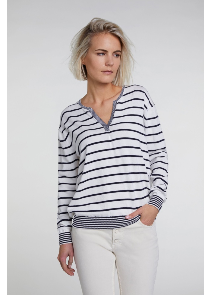 Oui | Patch Jumper With Stripes