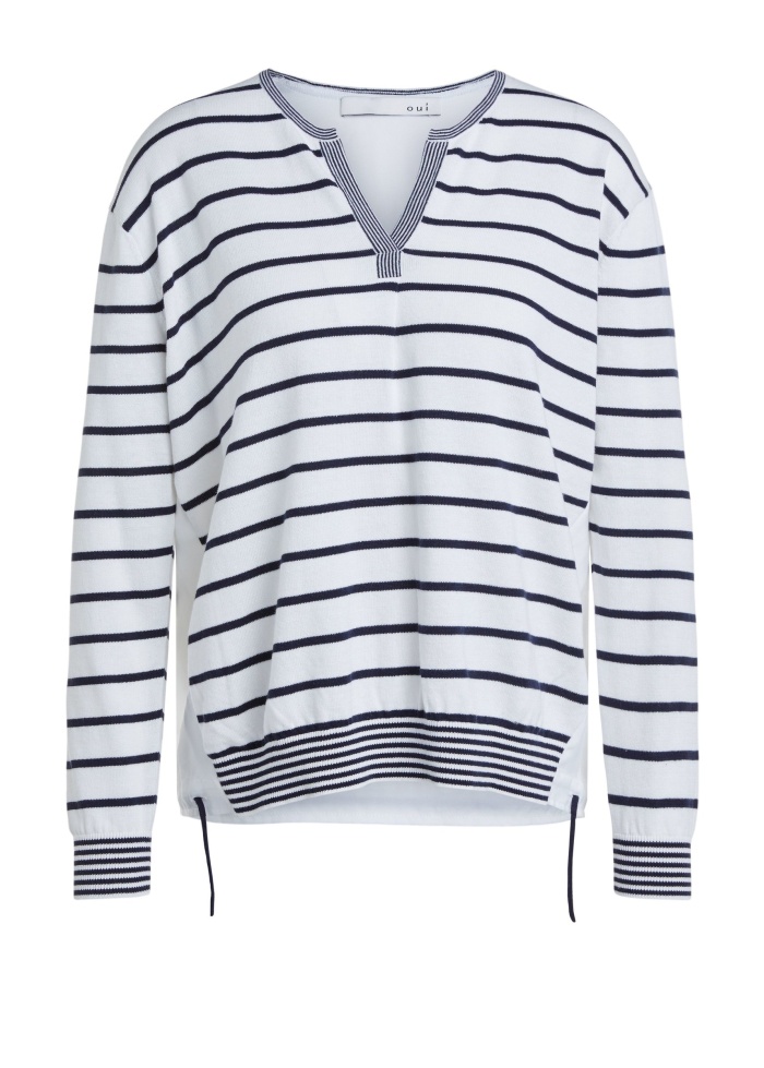 Oui | Patch Jumper With Stripes