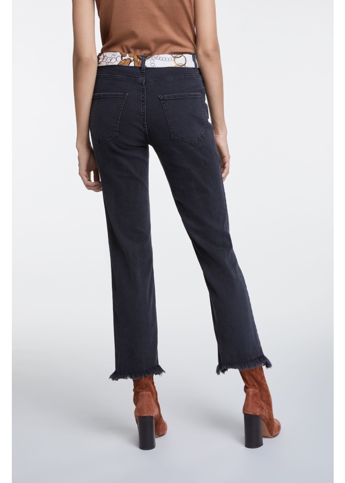 Oui | Frayed Belted Jeans