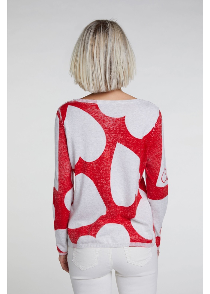Oui | Hearts Fine Knit Jumper
