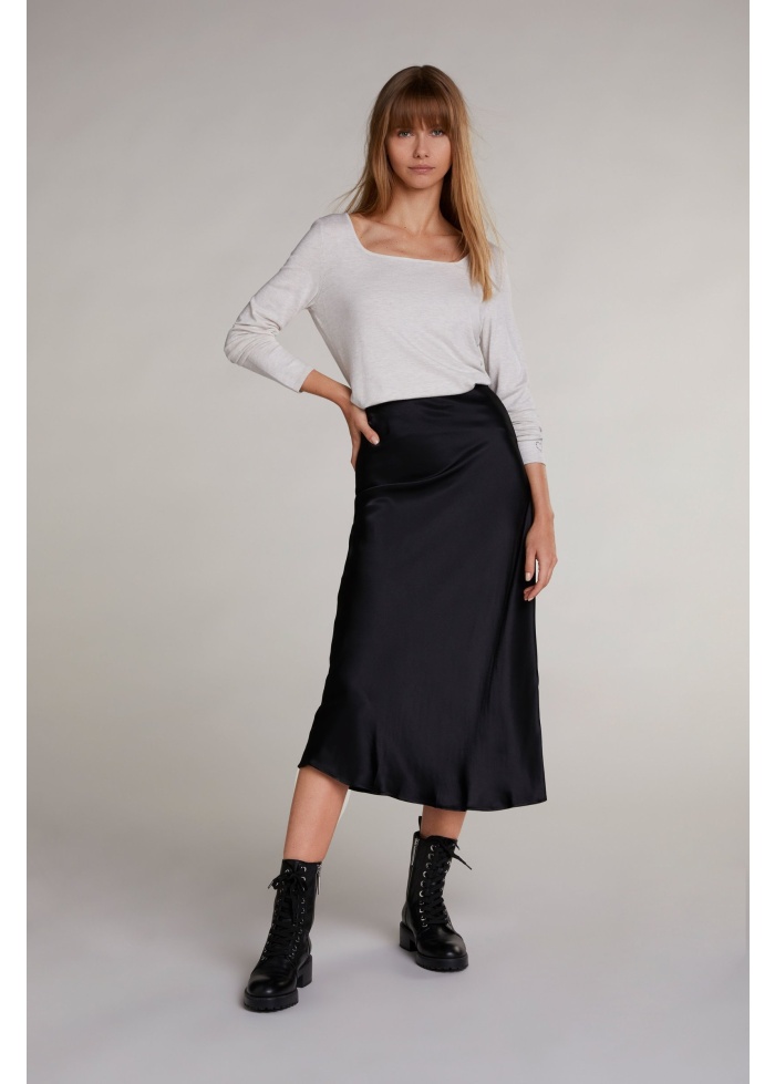 Oui | Satin Long Skirt