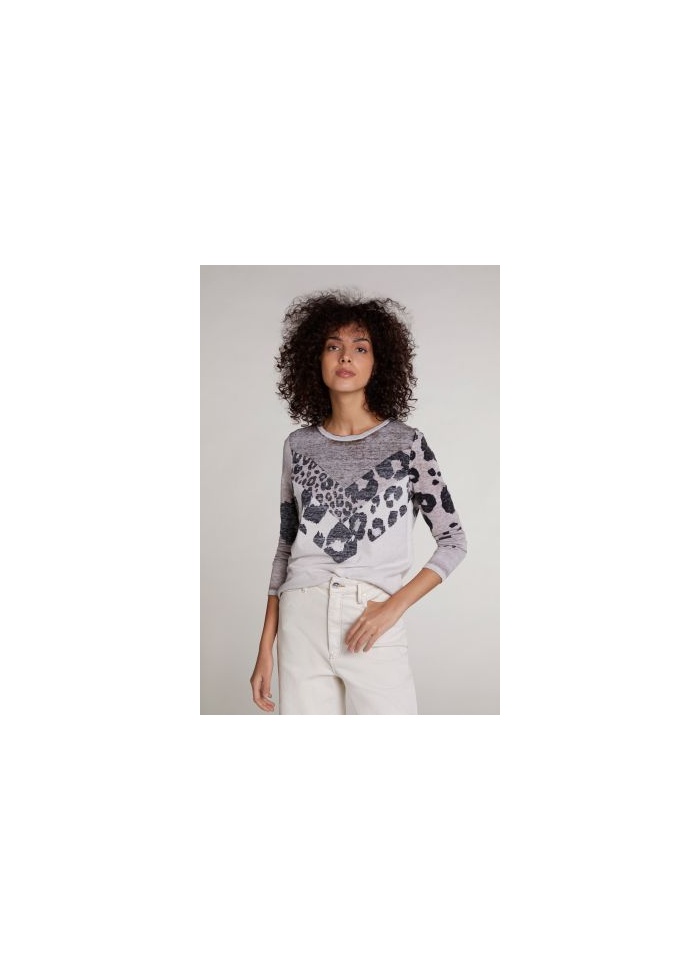 Oui | Animal Print Jumper