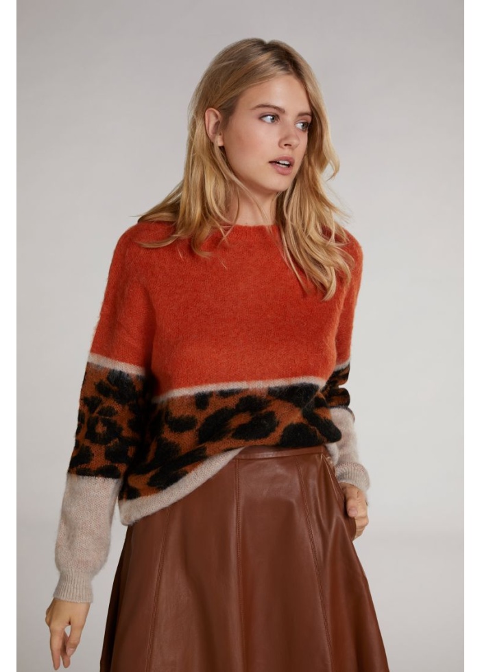 Oui | Animal Banded Jumper