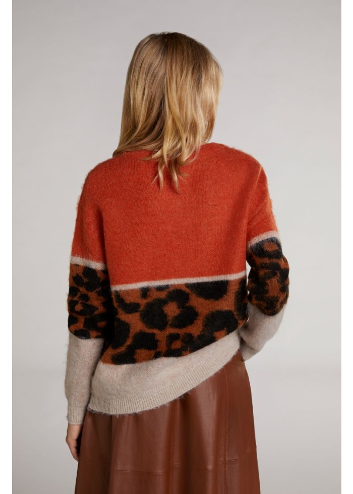 Oui | Animal Banded Jumper
