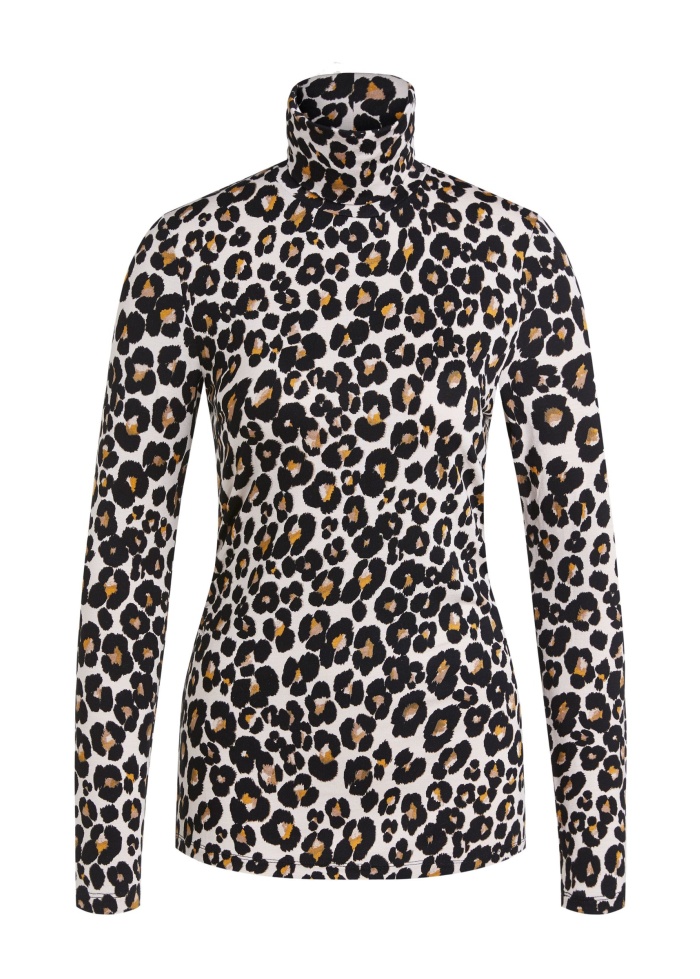 Oui | Leopard Print Roll Neck